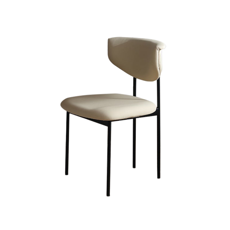Kitchen Upholstered Armless Chair Industrial Open Back Dining Chair Off-White 1 Piece Clearhalo 'Dining Chairs' 'Dining Tables & Seating' 'dining_chair' 'furn' 'furn_dining_chair' 'Furniture' 'Kitchen & Dining Furniture' 7075566