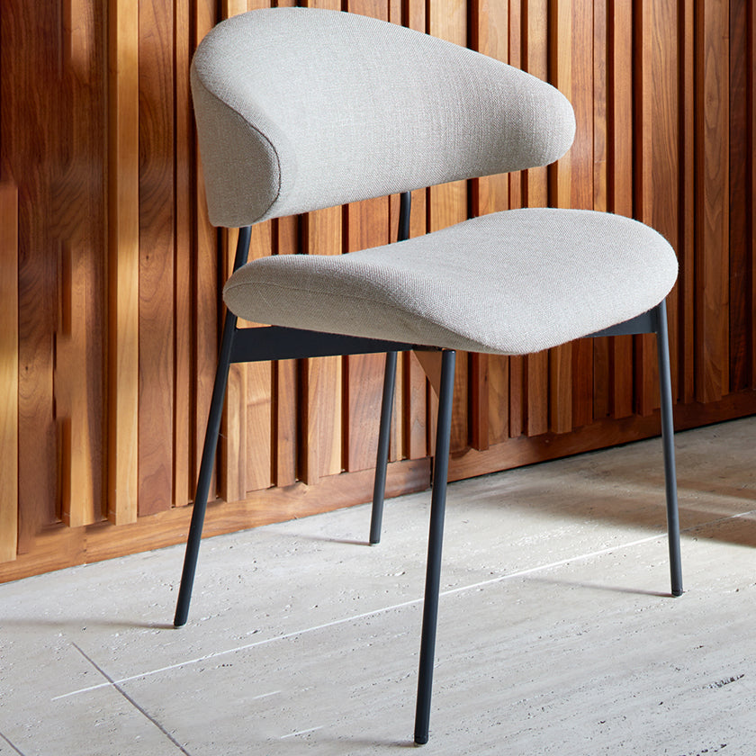 Kitchen Industrial Dining Chair Open Back Upholstered Armless Chair