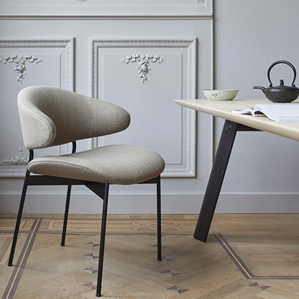 Kitchen Industrial Dining Chair Open Back Upholstered Armless Chair