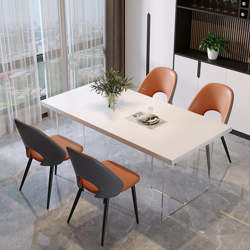 Moderne Rechteckstein -Esstisch 1/4/5 Stück Essset für Esszimmer