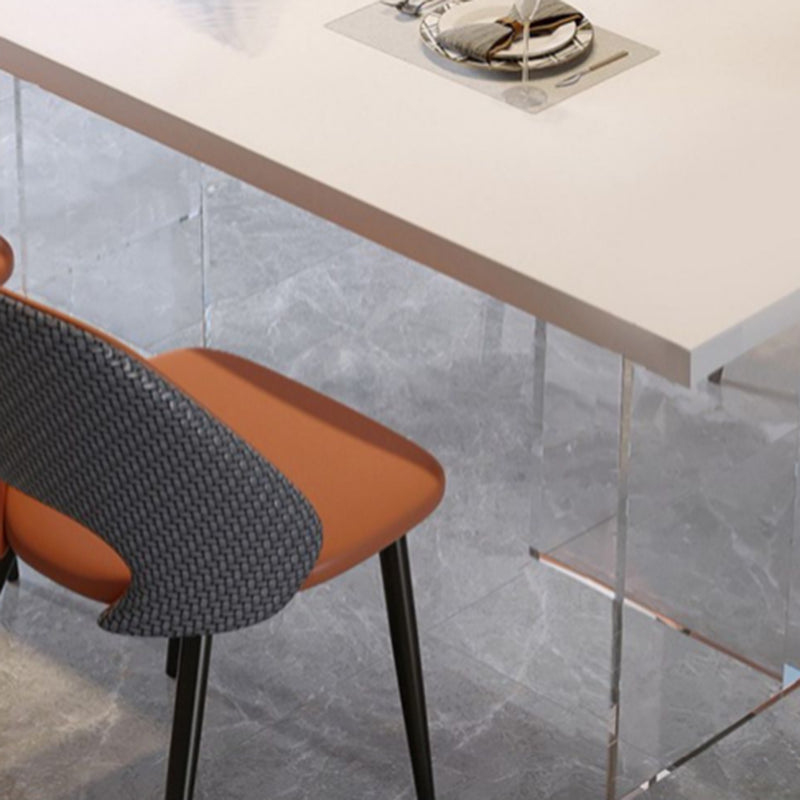 Moderne Rechteckstein -Esstisch 1/4/5 Stück Essset für Esszimmer