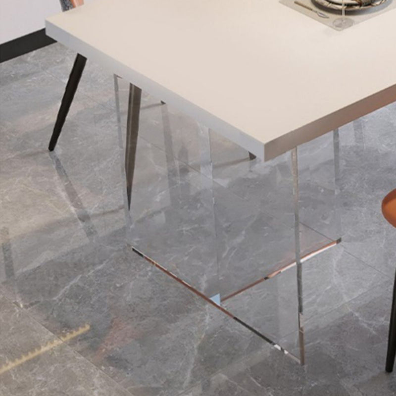 Moderne Rechteckstein -Esstisch 1/4/5 Stück Essset für Esszimmer