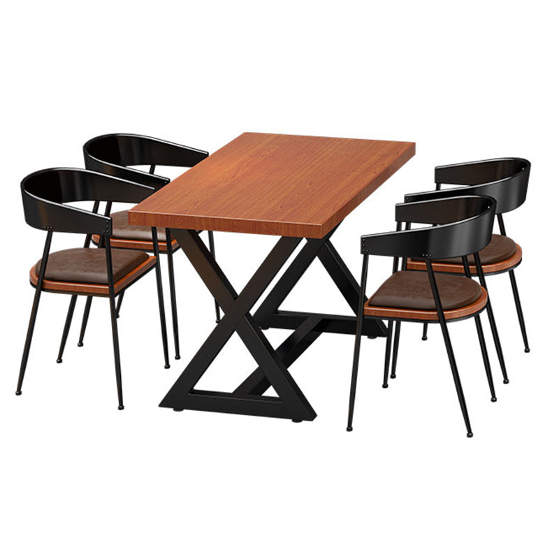 Modern Solid Wood Furniture 1/3/5 Pcs Standard Height Dining Room Table Set 5 Pieces: Table, 4 Chairs Clearhalo 'Dining Room Sets' 'Dining Tables & Seating' 'dining_room_set' 'furn' 'furn_dining_room_set' 'Furniture' 'Kitchen & Dining Furniture' 7075729