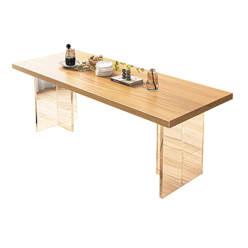 Juego de mesa de comedor acrílico moderno 1/2/5/7 PCS Set de muebles de comedor de madera natural