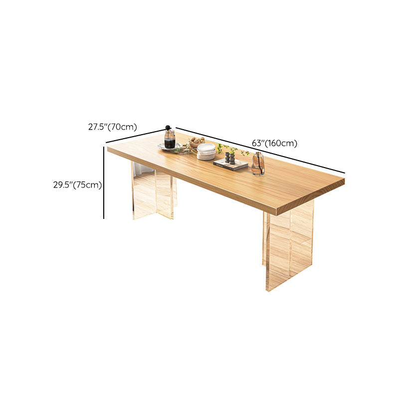 Juego de mesa de comedor acrílico moderno 1/2/5/7 PCS Set de muebles de comedor de madera natural