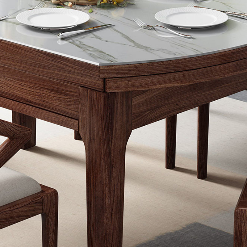 Modern Stone Furniture 1/5/7 Pcs Standard Height Dining Sets with Self Storing Leaves Clearhalo 'Dining Room Sets' 'Dining Tables & Seating' 'dining_room_set' 'furn' 'furn_dining_room_set' 'Furniture' 'Kitchen & Dining Furniture' 7075859