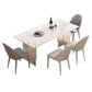 Modern White Stone Dining Table Set 1/4/5/7 Pcs Standard Height Dining Room Furniture Set