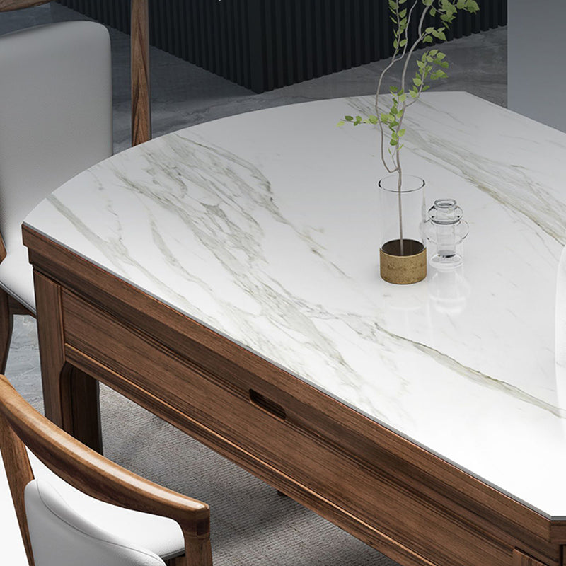 Vast houten meubels 1/7 pc's standaardhoogte dinerset met zelfaanslagbladeren