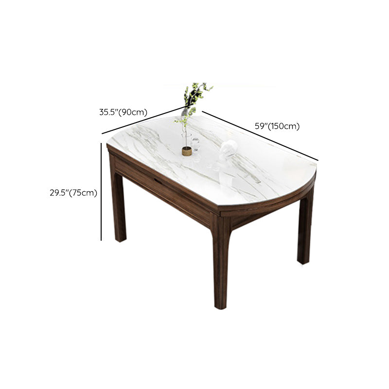 Massivholzmöbel 1/7 PCs Standardhöhe Ess -Set mit selbstspeichernden Blättern