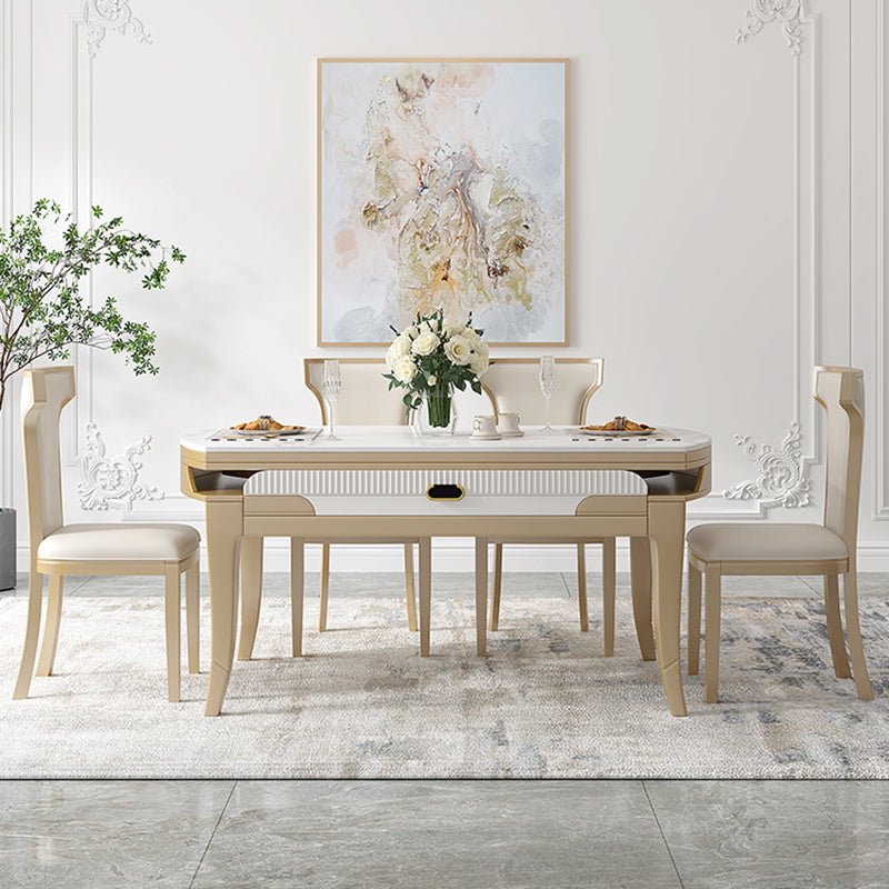 Juego de mesa de comedor de piedra blanca moderna 1/2/5/7 PCS Altura estándar Set de comedor formal