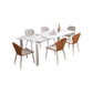 Modern 1/3/4/7 Pieces Dining Room Table Rectangle Stone Extendable Furniture in White