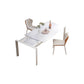 Modern 1/3/4/7 Pieces Dining Room Table Rectangle Stone Extendable Furniture in White