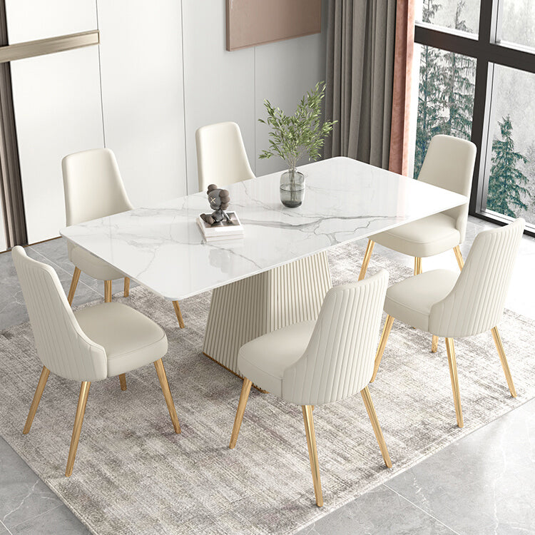 Moderno 1/4/5/6/7 Piezas Mesa de piedra de mesa de comedor en blanco