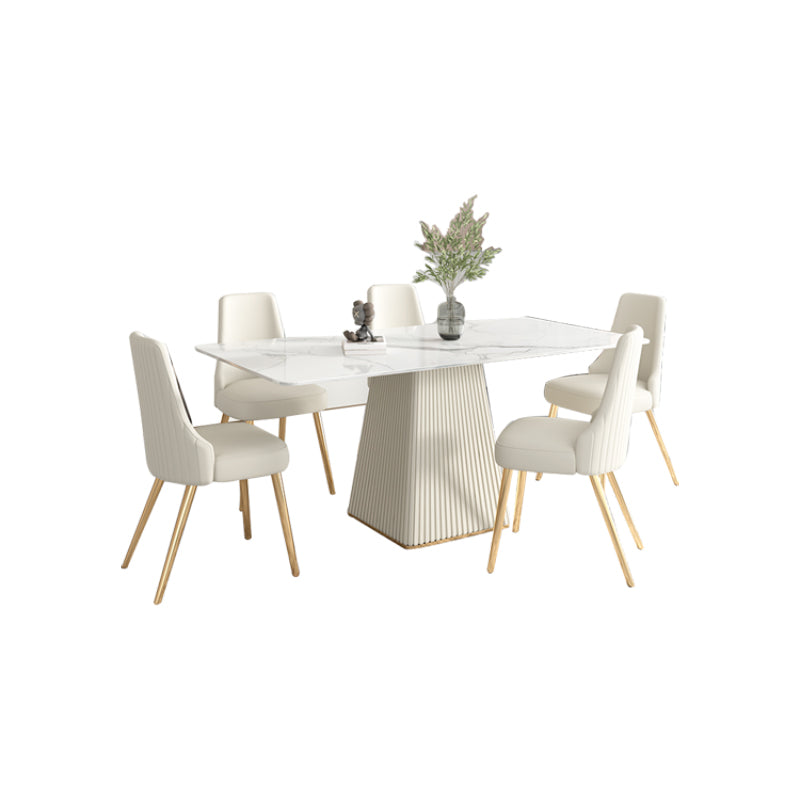 Moderno 1/4/5/6/7 Piezas Mesa de piedra de mesa de comedor en blanco