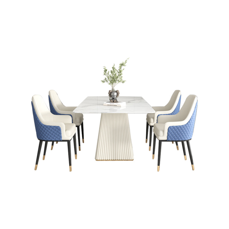 Moderno 1/4/5/6/7 Piezas Mesa de piedra de mesa de comedor en blanco
