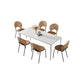 Modern 1/2/5/7 Pieces Dining Room Table Rectangle Stone Furniture in White
