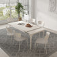 Estilo moderno 1/2/5/7/9 Piezas Mesa de piedra de mesa de comedor en blanco