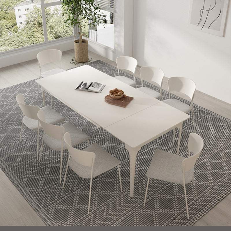Style moderne 1/2/5/7/9 pièces table de salle à manger rectangle meubles en pierre en blanc