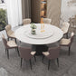 Contemporary 1/4/5/7/9/13 Pieces Furniture Round Stone Dining Set in White Clearhalo 'Dining Room Sets' 'Dining Tables & Seating' 'dining_room_set' 'furn' 'furn_dining_room_set' 'Furniture' 'Kitchen & Dining Furniture' 7076088