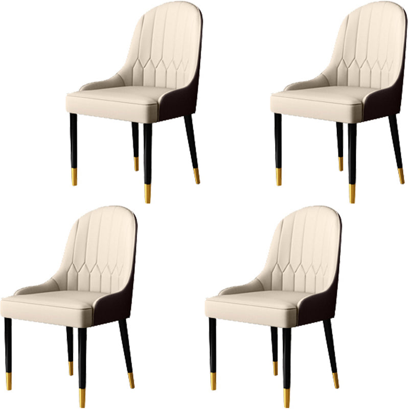 Contemporary 1/4/5/7/9/13 Pieces Furniture Round Stone Dining Set in White 4 White Chairs Clearhalo 'Dining Room Sets' 'Dining Tables & Seating' 'dining_room_set' 'furn' 'furn_dining_room_set' 'Furniture' 'Kitchen & Dining Furniture' 7076091