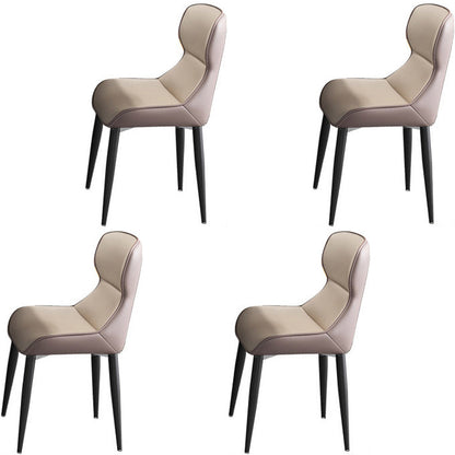 Contemporary 1/4/5/7/9/13 Pieces Furniture Round Stone Dining Set in White 4 Beige Chairs Clearhalo 'Dining Room Sets' 'Dining Tables & Seating' 'dining_room_set' 'furn' 'furn_dining_room_set' 'Furniture' 'Kitchen & Dining Furniture' 7076092