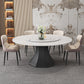Contemporary 1/4/5/7/9/13 Pieces Furniture Round Stone Dining Set in White Clearhalo 'Dining Room Sets' 'Dining Tables & Seating' 'dining_room_set' 'furn' 'furn_dining_room_set' 'Furniture' 'Kitchen & Dining Furniture' 7076095