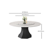Contemporary 1/4/5/7/9/13 Pieces Furniture Round Stone Dining Set in White Clearhalo 'Dining Room Sets' 'Dining Tables & Seating' 'dining_room_set' 'furn' 'furn_dining_room_set' 'Furniture' 'Kitchen & Dining Furniture' 7076113