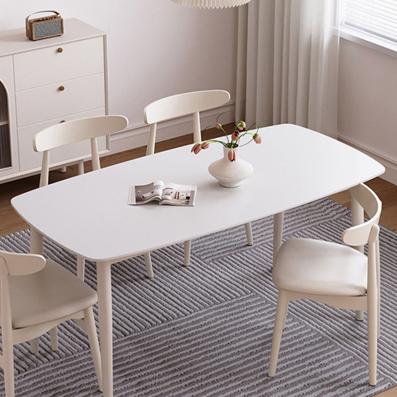 Style moderne 1/4/5/7 pièces table de salle à manger rectangle meubles en pierre en blanc