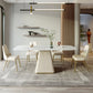 Estilo moderno 1/2/5/7 piezas Mesa de piedra rectangular de mesa en blanco
