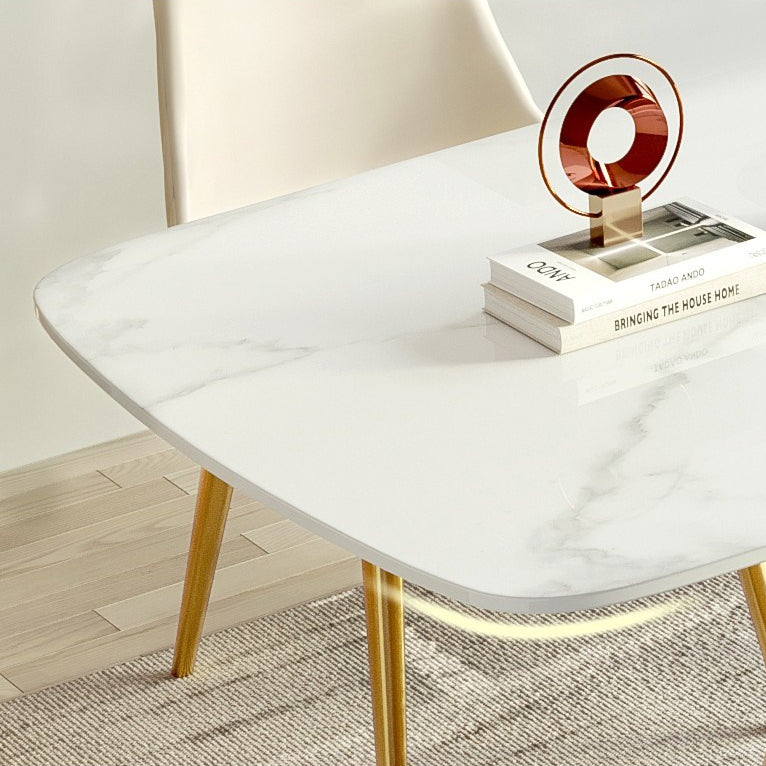 Estilo moderno 1/2/5/7 piezas Mesa de piedra rectangular de mesa en blanco