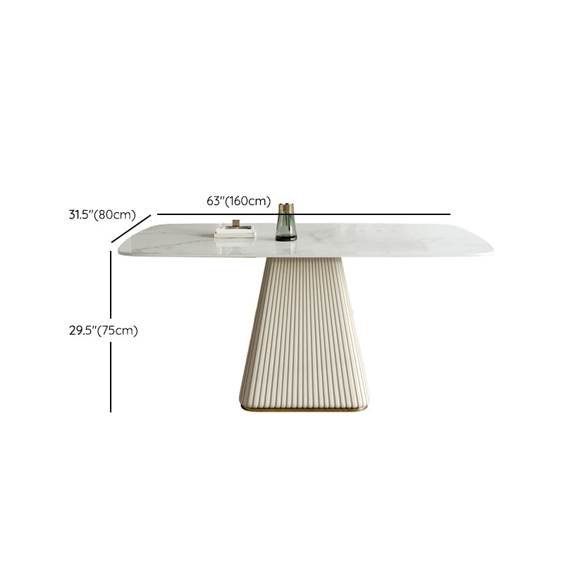 Estilo moderno 1/2/5/7 piezas Mesa de piedra rectangular de mesa en blanco