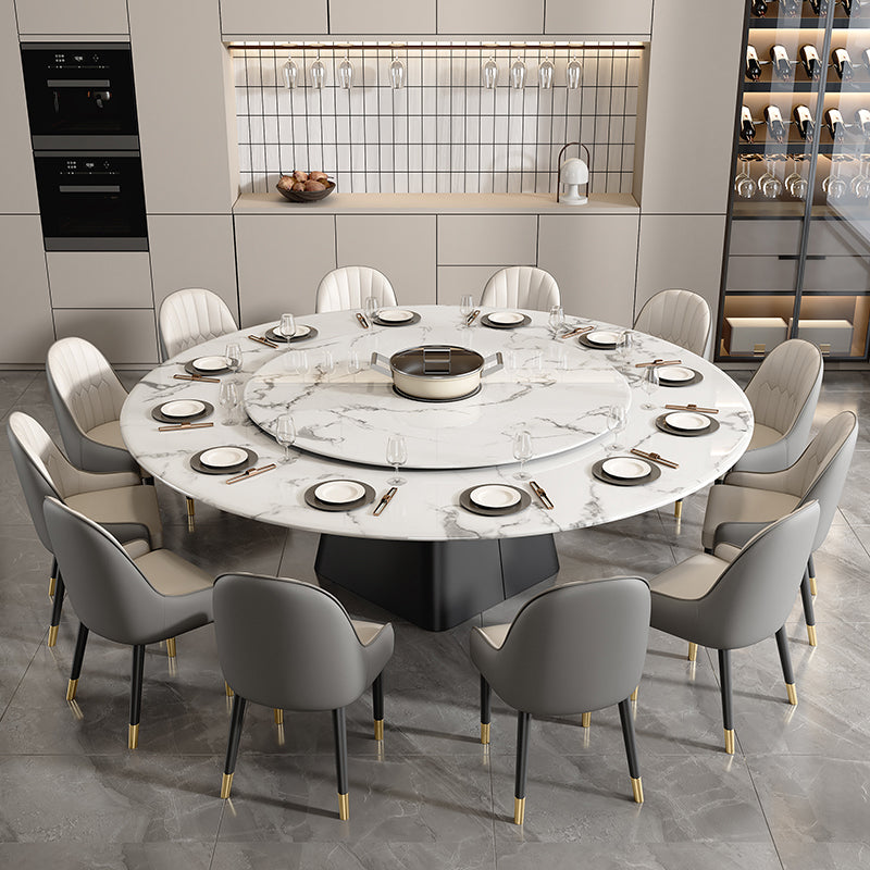 Modern 1/6/7/13 stukken meubels ronde stenen dinerset in het wit