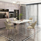 Modern Style 1/4/5/6/7 Pieces Dining Table Rectangle Stone Furniture in White