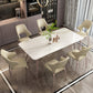Modern Style 1/4/5/6/7 Pieces Dining Table Rectangle Stone Furniture in White