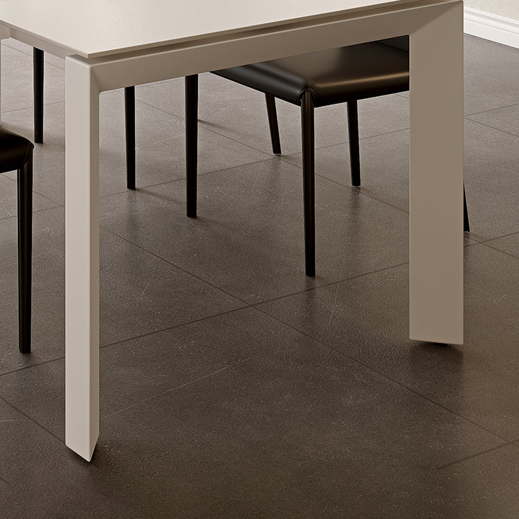 Modern Style 1/3/4/5/7 Pieces Dining Table Rectangle Stone Extendable Furniture in White Clearhalo 'Dining Room Sets' 'Dining Tables & Seating' 'dining_room_set' 'furn' 'furn_dining_room_set' 'Furniture' 'Kitchen & Dining Furniture' 7076242