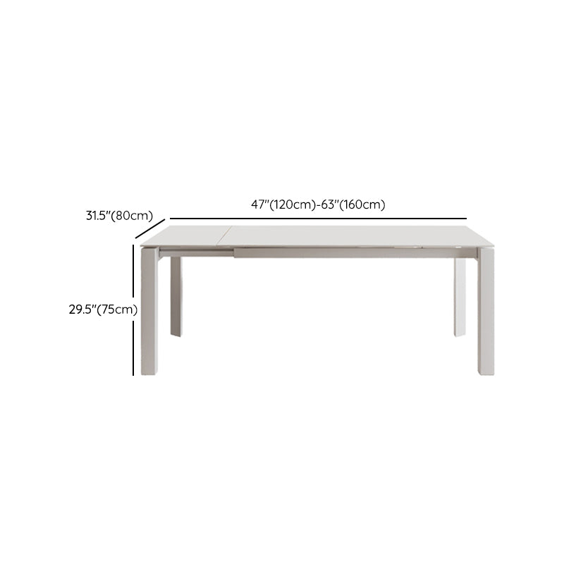 Modern Style 1/3/4/5/7 Pieces Dining Table Rectangle Stone Extendable Furniture in White Clearhalo 'Dining Room Sets' 'Dining Tables & Seating' 'dining_room_set' 'furn' 'furn_dining_room_set' 'Furniture' 'Kitchen & Dining Furniture' 7076249