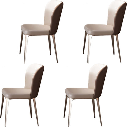 Modern Style 1/4/5/7 Pieces Furniture Round Stone Dining Set in White 4 White Chairs Clearhalo 'Dining Room Sets' 'Dining Tables & Seating' 'dining_room_set' 'furn' 'furn_dining_room_set' 'Furniture' 'Kitchen & Dining Furniture' 7076259