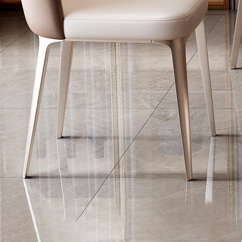 Modern Style 1/4/5/7 Pieces Furniture Round Stone Dining Set in White Clearhalo 'Dining Room Sets' 'Dining Tables & Seating' 'dining_room_set' 'furn' 'furn_dining_room_set' 'Furniture' 'Kitchen & Dining Furniture' 7076265