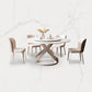 Modern Style 1/4/5/7 Pieces Furniture Round Stone Dining Set in White Clearhalo 'Dining Room Sets' 'Dining Tables & Seating' 'dining_room_set' 'furn' 'furn_dining_room_set' 'Furniture' 'Kitchen & Dining Furniture' 7076267