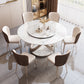 Modern Style 1/4/5/7 Pieces Furniture Round Stone Dining Set in White Clearhalo 'Dining Room Sets' 'Dining Tables & Seating' 'dining_room_set' 'furn' 'furn_dining_room_set' 'Furniture' 'Kitchen & Dining Furniture' 7076268