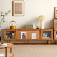 Scandinavian TV Stand Console Wooden TV Media Stand with Doors Clearhalo 'furn' 'furn_tv_stands_entertainment_centers' 'Furniture' 'Living Room Furniture' 'TV Stands & Entertainment Centers' 'TV Stands & Media Storage Furniture' 'tv_stands_entertainment_centers' 7076302
