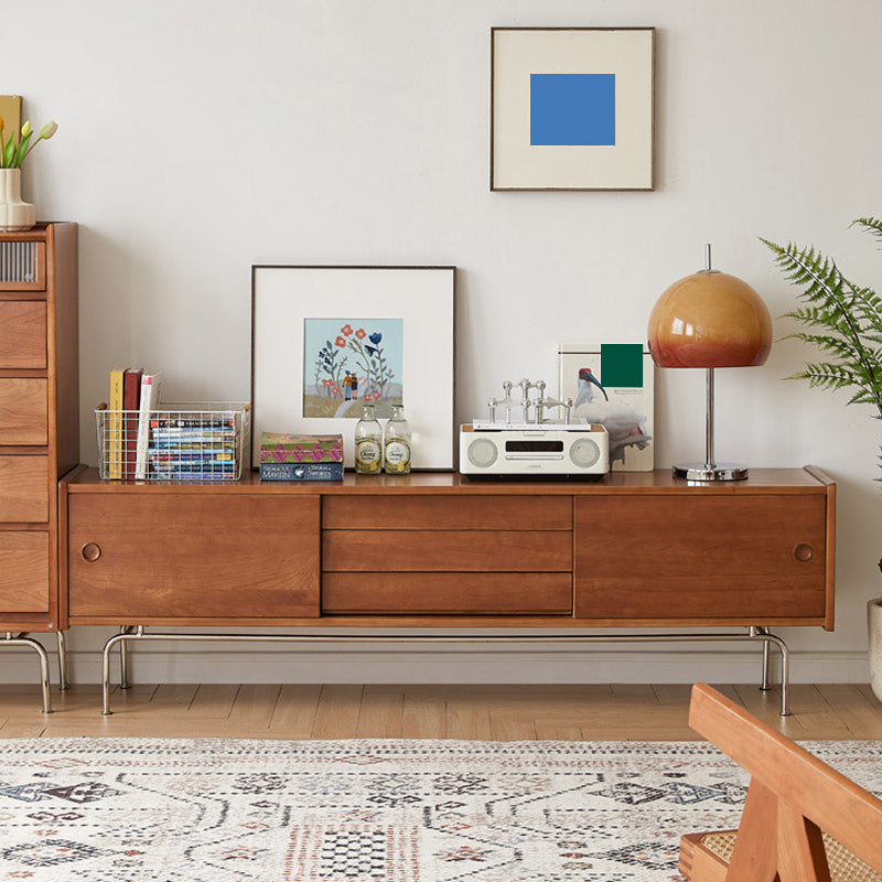 Soporte multimedia para TV de madera Consola multimedia para TV escandinava con 3 cajones