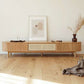 Scandinavian TV Stand Console Solid Wood TV Media Stand with Doors