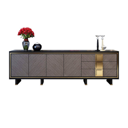 Glam TV Stand Console Enclosed Storage TV Media Stand with Drawers 71"L x 18"W x 24"H Clearhalo 'furn' 'furn_tv_stands_entertainment_centers' 'Furniture' 'Living Room Furniture' 'TV Stands & Entertainment Centers' 'TV Stands & Media Storage Furniture' 'tv_stands_entertainment_centers' 7076397