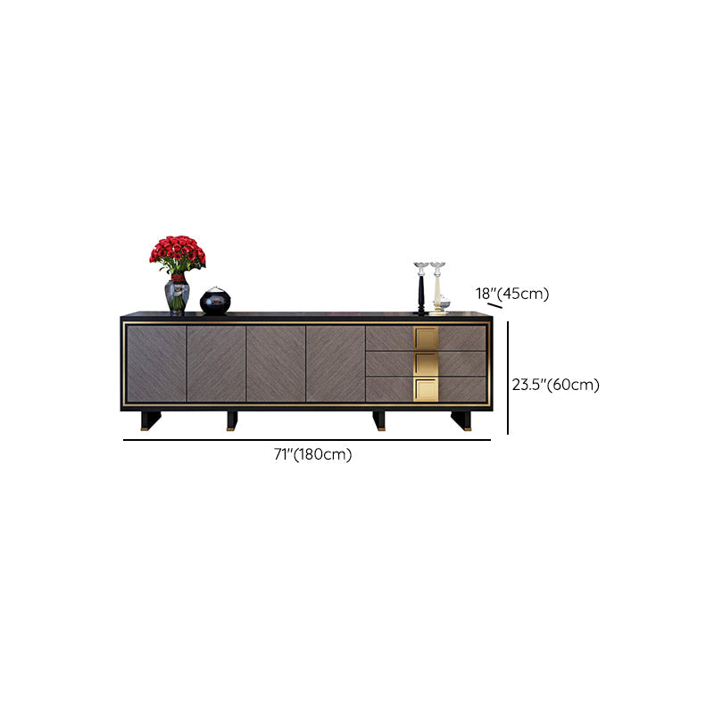 Glam TV Stand Console Enclosed Storage TV Media Stand with Drawers Clearhalo 'furn' 'furn_tv_stands_entertainment_centers' 'Furniture' 'Living Room Furniture' 'TV Stands & Entertainment Centers' 'TV Stands & Media Storage Furniture' 'tv_stands_entertainment_centers' 7076407