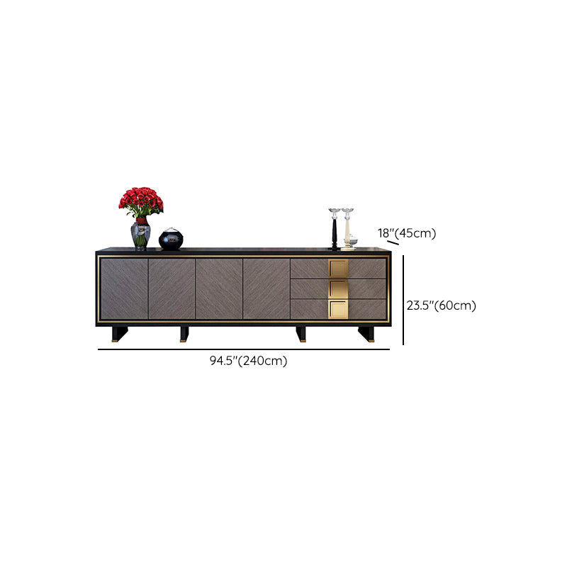 Glam TV Stand Console Enclosed Storage TV Media Stand with Drawers Clearhalo 'furn' 'furn_tv_stands_entertainment_centers' 'Furniture' 'Living Room Furniture' 'TV Stands & Entertainment Centers' 'TV Stands & Media Storage Furniture' 'tv_stands_entertainment_centers' 7076410