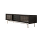 Scandinavian TV Stand Console Solid Wood TV Media Stand with Drawers 59"L x 15"W x 21"H Black Clearhalo 'furn' 'furn_tv_stands_entertainment_centers' 'Furniture' 'Living Room Furniture' 'TV Stands & Entertainment Centers' 'TV Stands & Media Storage Furniture' 'tv_stands_entertainment_centers' 7076413