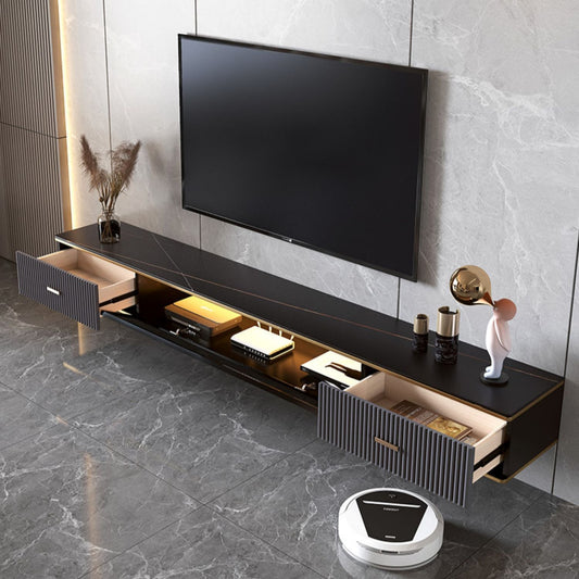Glam TV Media Stand Wall Mounted TV Media Console with 2 Drawers Clearhalo 'furn' 'furn_tv_stands_entertainment_centers' 'Furniture' 'Living Room Furniture' 'TV Stands & Entertainment Centers' 'TV Stands & Media Storage Furniture' 'tv_stands_entertainment_centers' 7076435