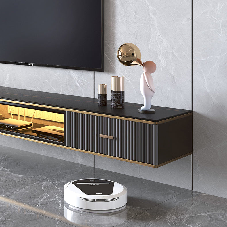 Glam TV Media Stand Wall Mounted TV Media Console with 2 Drawers Clearhalo 'furn' 'furn_tv_stands_entertainment_centers' 'Furniture' 'Living Room Furniture' 'TV Stands & Entertainment Centers' 'TV Stands & Media Storage Furniture' 'tv_stands_entertainment_centers' 7076440