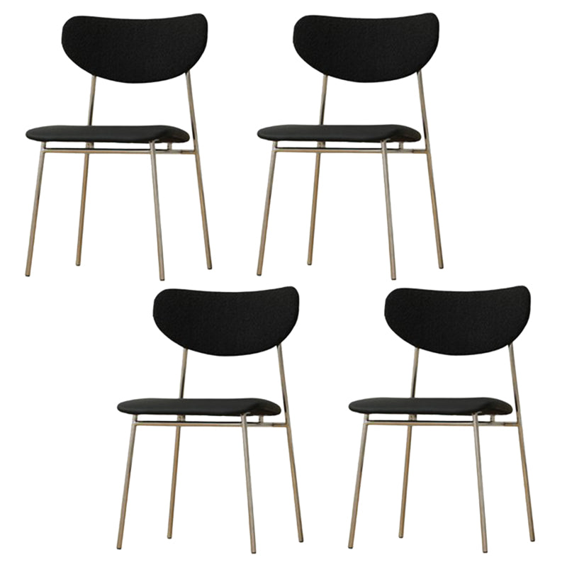 Chaise de salle à manger de cuisine contemporaine Open Back Metal Fide Side